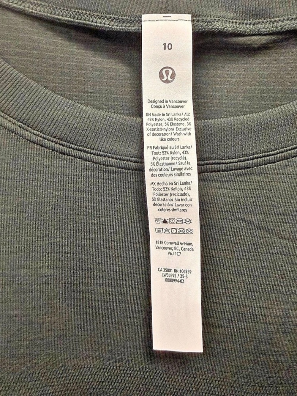 lululemon Swiftly Relaxed Long Sleeve Green Size 10 NWT - Picture 3 of 3